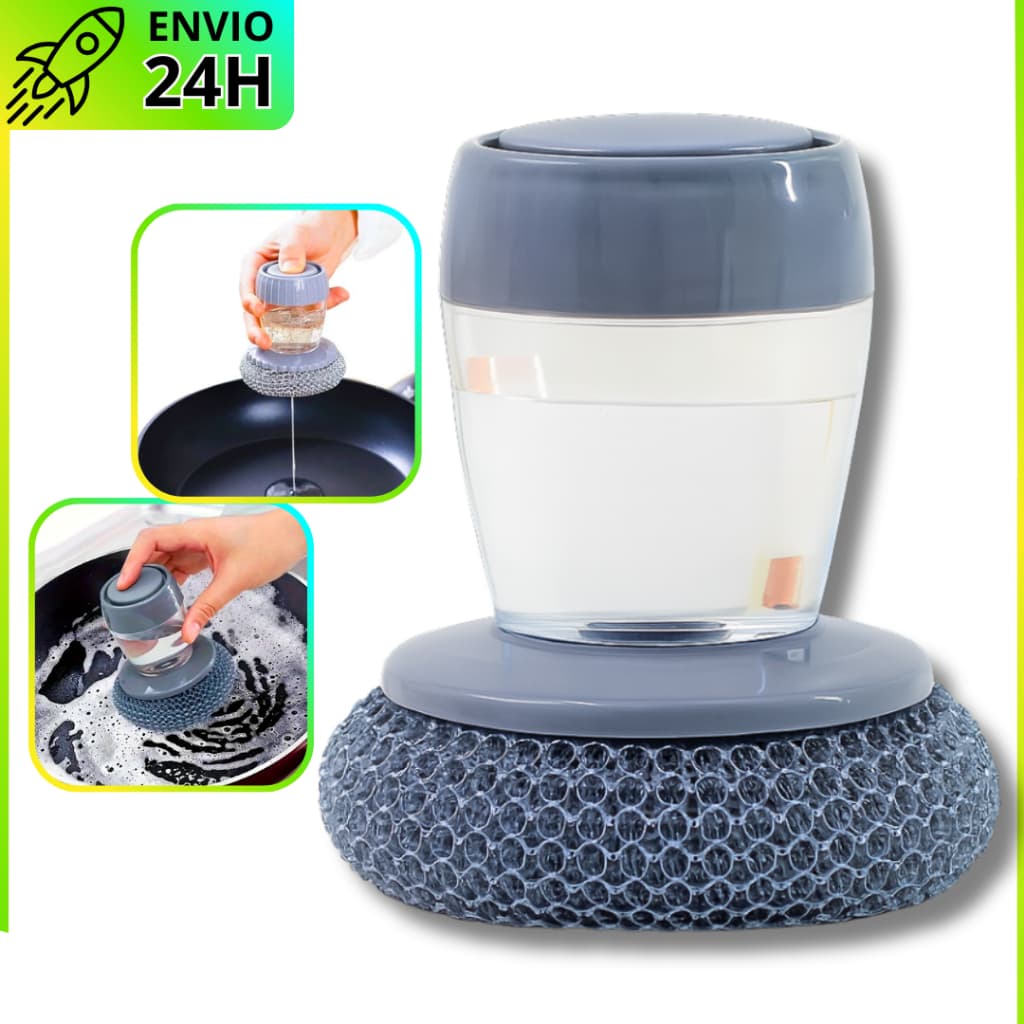 Escova de Louça/Panela De Aço com Dispenser Recipiente para Detergente Fogão Cozinha Limpeza