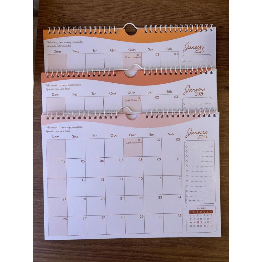 Calendário/planner de parede 2026