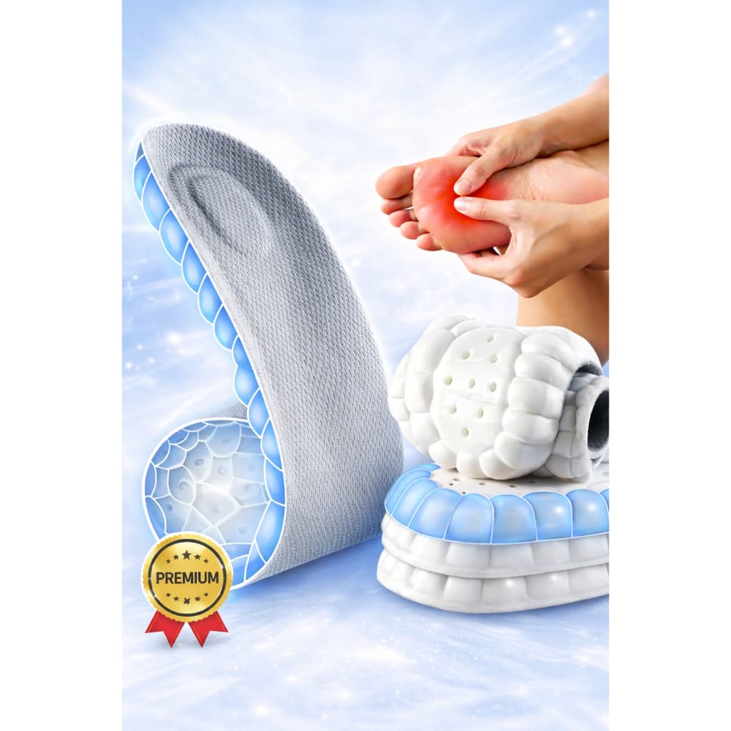 Palmilha Ortopédica Gel 4D Nuvem Fascite Plantar Esporão 1 Par Alto Conforto Anatômica Absorção Corrige Pisada