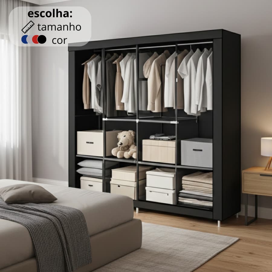 Guarda Roupa Dobrável Organizador De Roupas de Casal Armário Organizador Multiuso