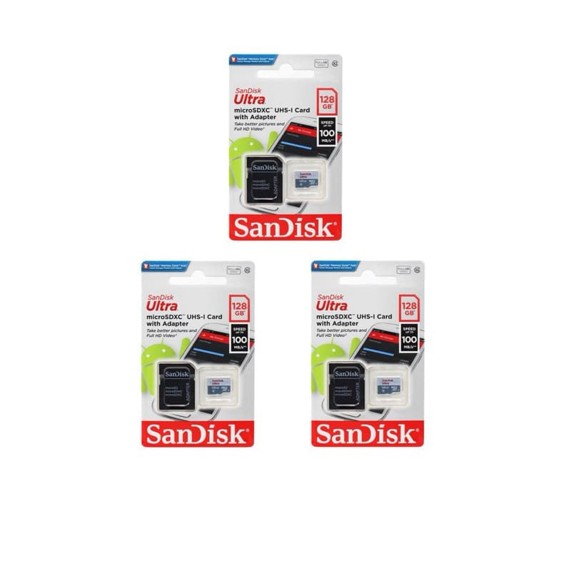 Kit 3 Cartão De Memória 128gb Original Sandisk Promoção