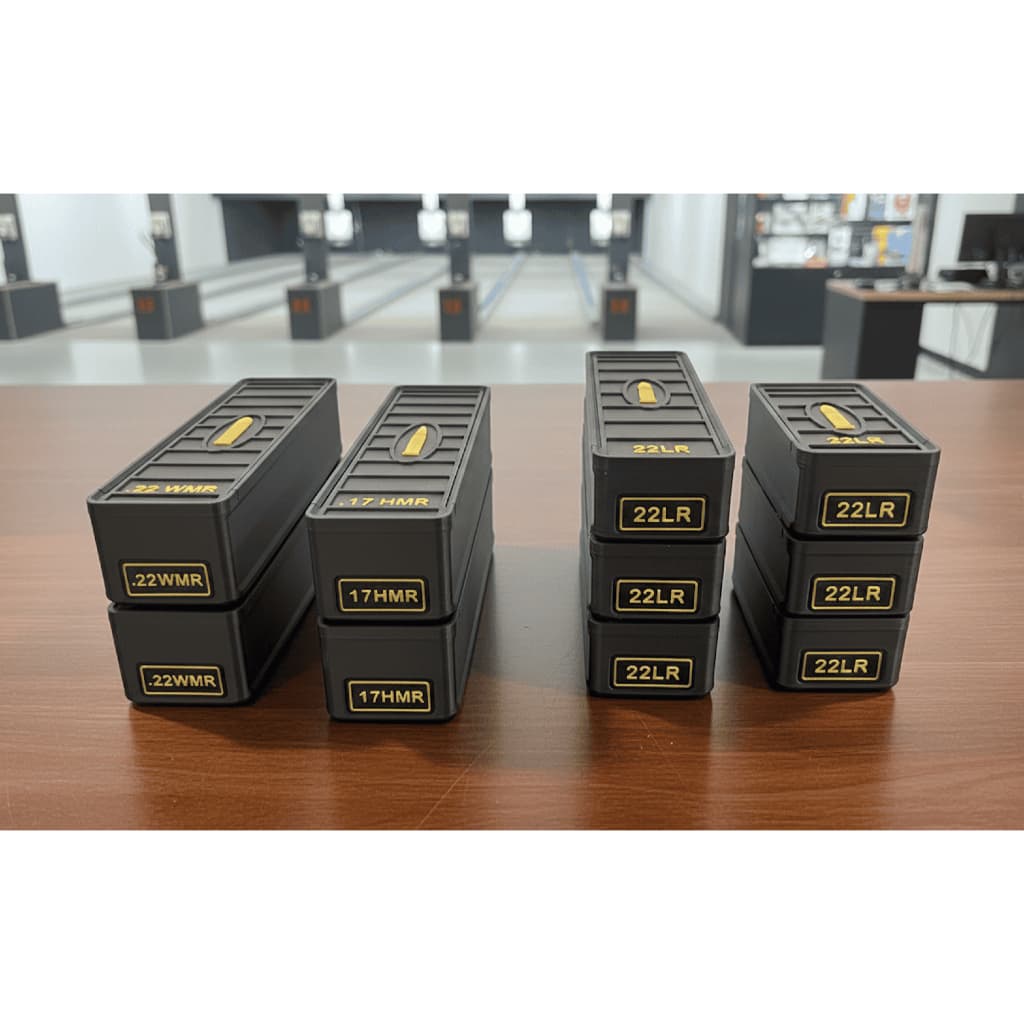 Caixa Estojo Porta Muniç-ã0  22LR / 22WMR / 17HMR / 9MM / 38TPC + VÁRIOS MODELOS
