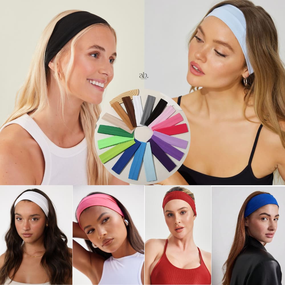 Faixa de Cabelo Feminina Colorida Elástica | Para Academia, Yoga, Maquiagem, Dia a Dia | Acessório Confortável e Estilos