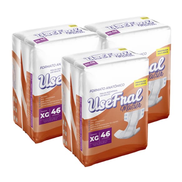 KIT FRALDA ADULTO USEFRAL HIPER - 3 PACOTES