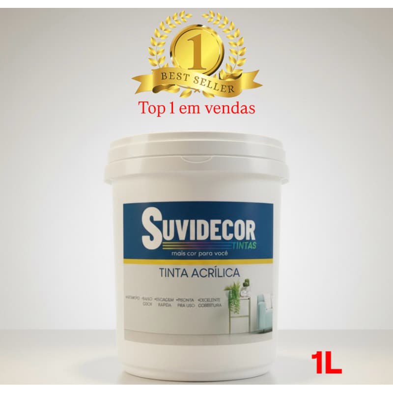 Tinta acrílica 1 litro / para desenhos, artesanatos ou pequenos reparos, ótima cobertura, não tem cheiro, anti-mofo.