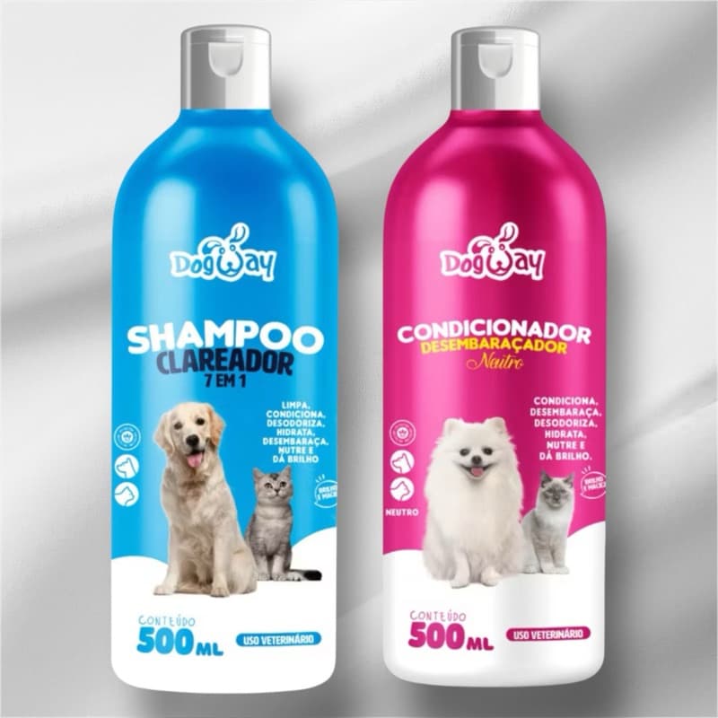 Shampoo e Condicionador Para Cães e Gatos Original Genial Pet - 500ml