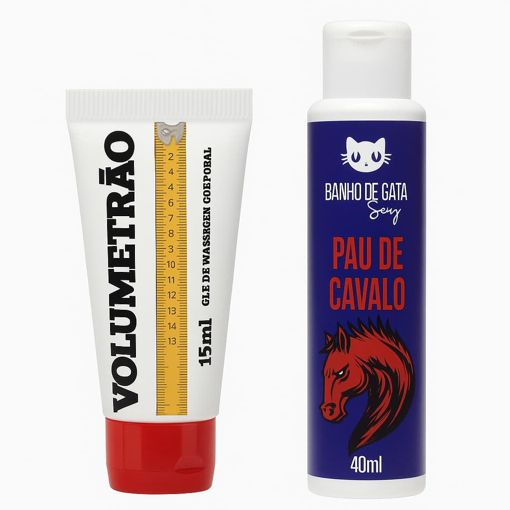 Kit Durão Gel Pau de Cavalo + Durão Gel Volumetrão Excitante EFEITO Retardante Sexyshop incha Maior