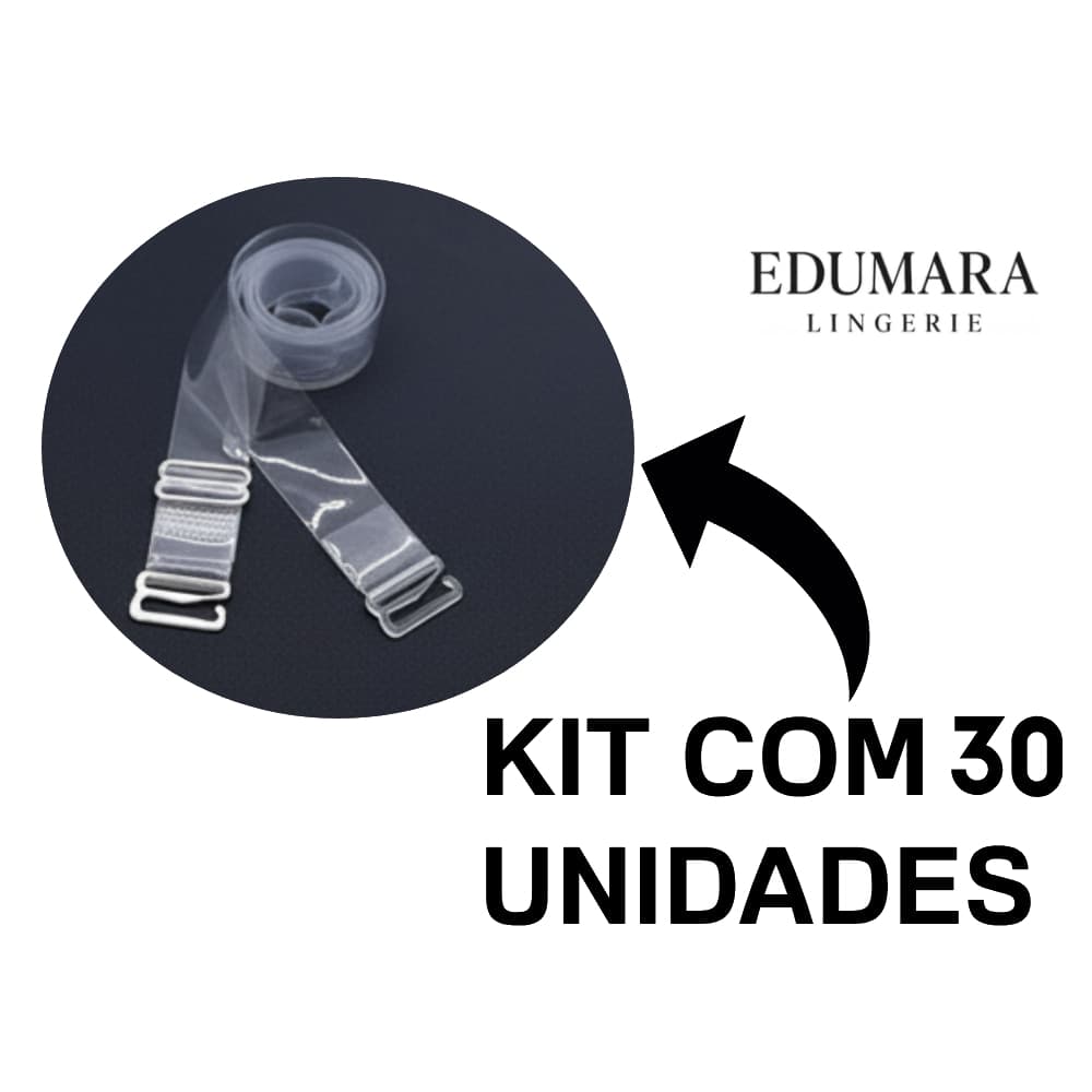 Kit 2 à 30 Alças de Silicone Invisível Para Sutiã Antialérgica Ajustável e Confortável Edumara