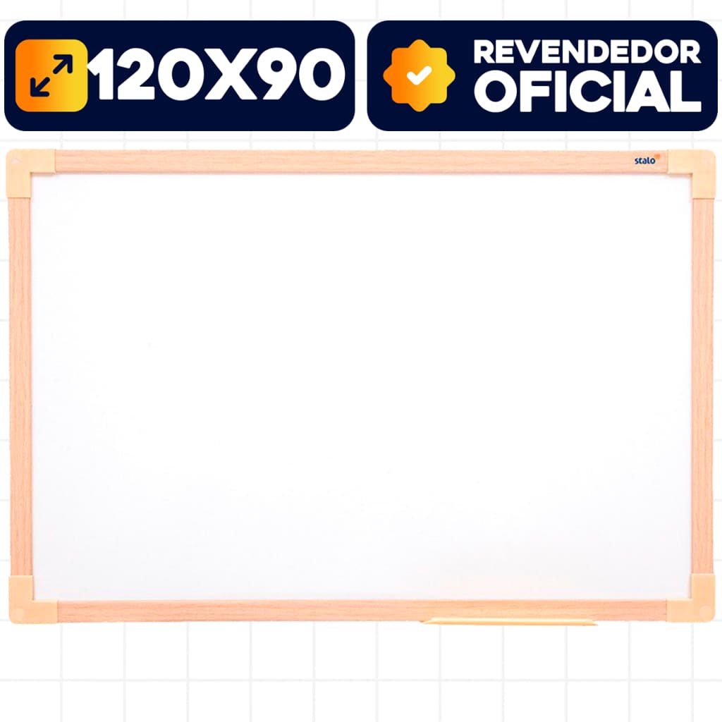 Lousa Quadro Branco Moldura De Madeira 120x90cm Stalo