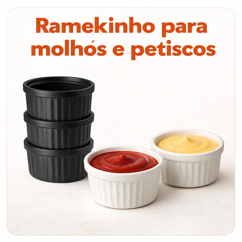 Kit 5 à 50 Ramekin Plástico 100ml Canelado | Molheira para Molhos, Petiscos, Buffet e Festa