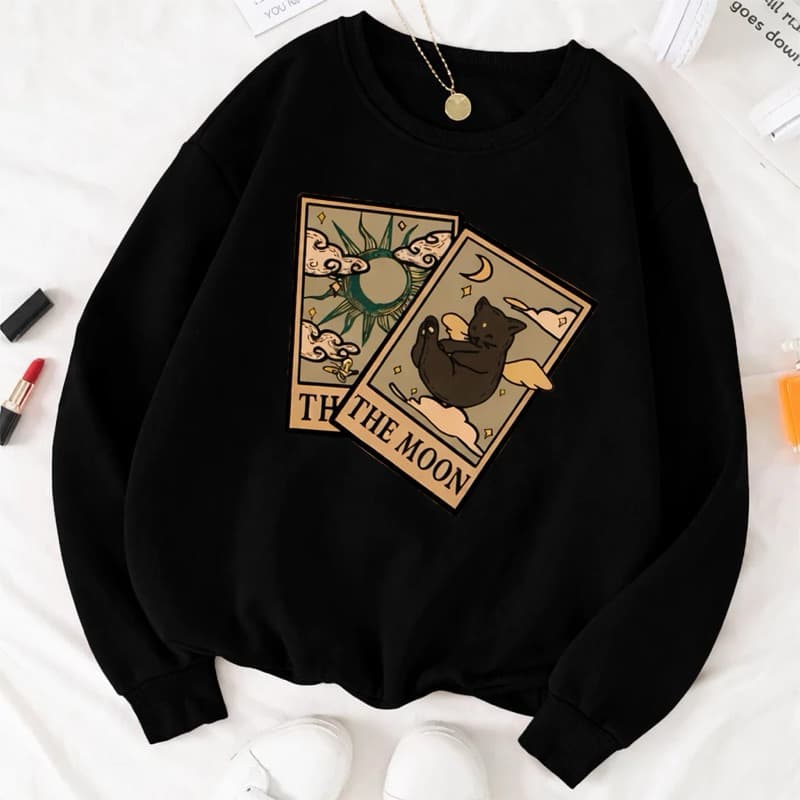 Moletom Careca Casual Confortavel Ideal Para O Inverno Estampado Cartas de Tarô