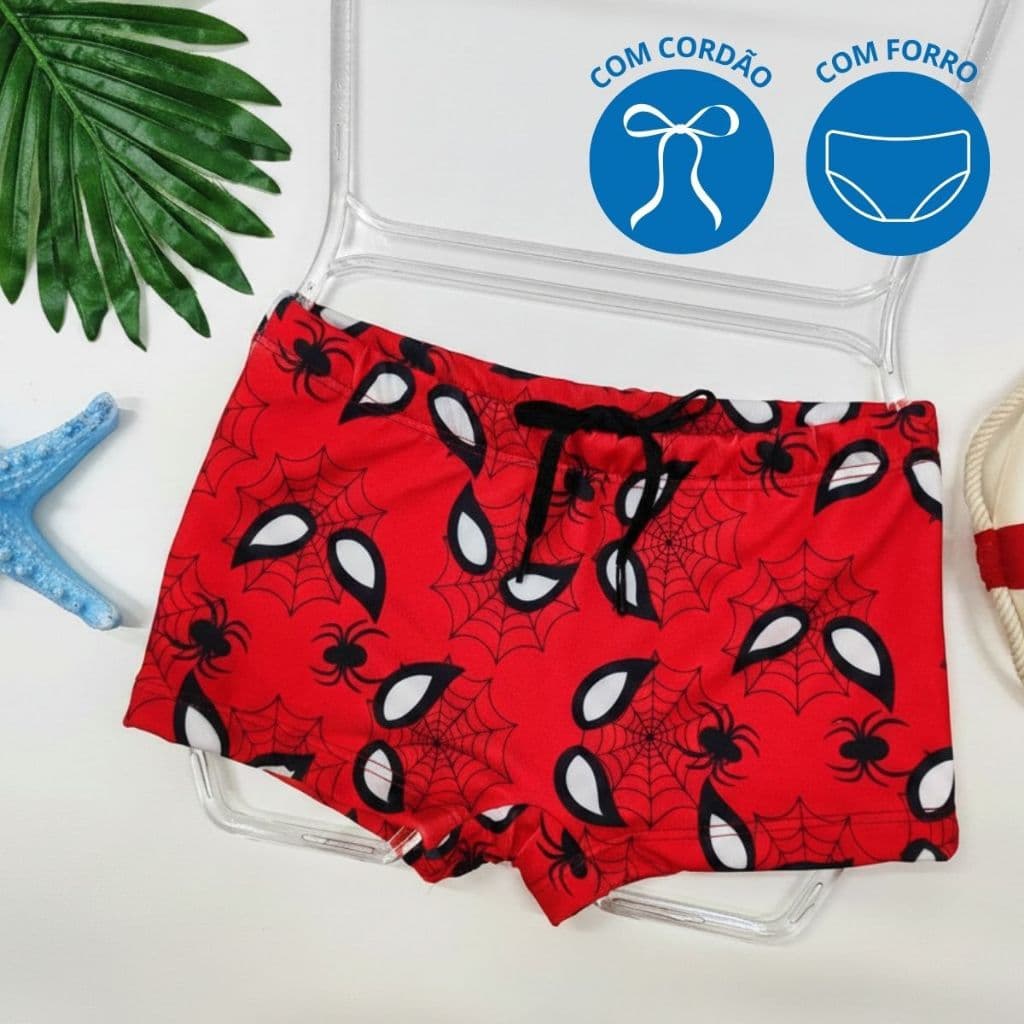 Sunga Infantil Boxer Com Cordão e Forro 4 6 8 10 Anos Estampas Exclusivas
