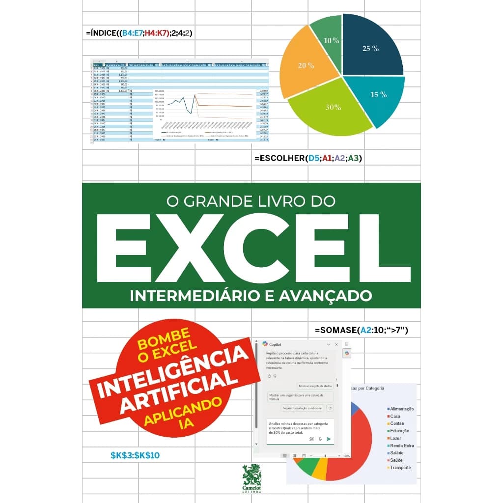 Livro Excel Intermediário e Avançado com Inteligência Artificial | Completo e Prático