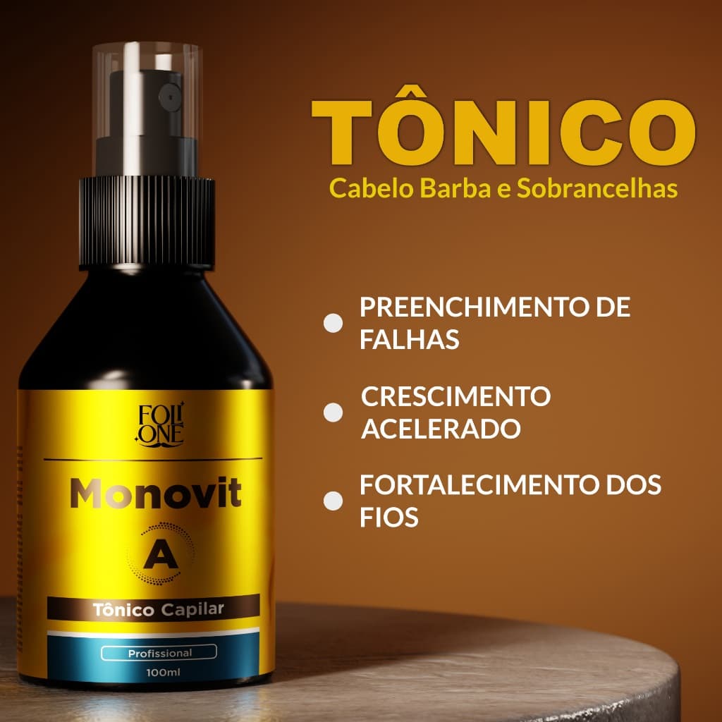 Tonico Cabelo Crescimento Monovit A Tratamento Capilar Barba e Sobrancelha