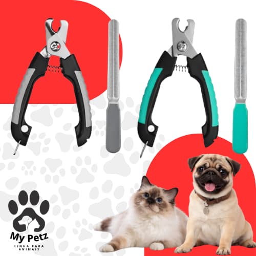 Cortador Alicate C/ Lixa De Unha + Brinquedo Pet Gato, Cão Pequeno, Médio e Grande Porte