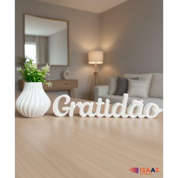 Kit Decoração Minimalista Mini Vaso e Letreiro Personalizado Moderna Elegante Casa Escritório