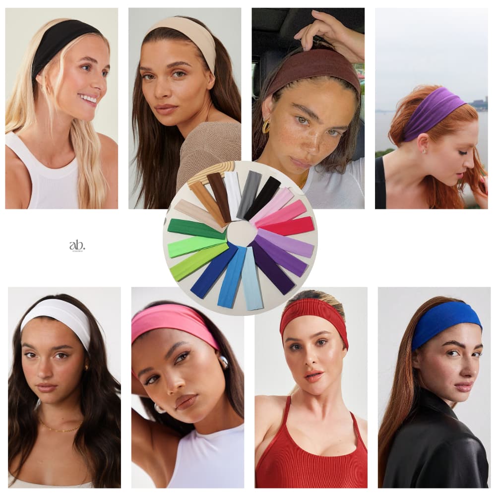 Faixa de Cabelo Feminina Colorida Elástica Acessório Variado