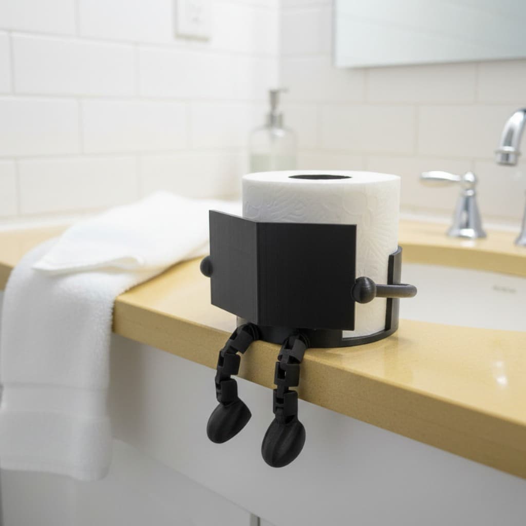Suporte Porta Papel Higiênico Pernas Articuladas Moderno Organização Casa Banheiro