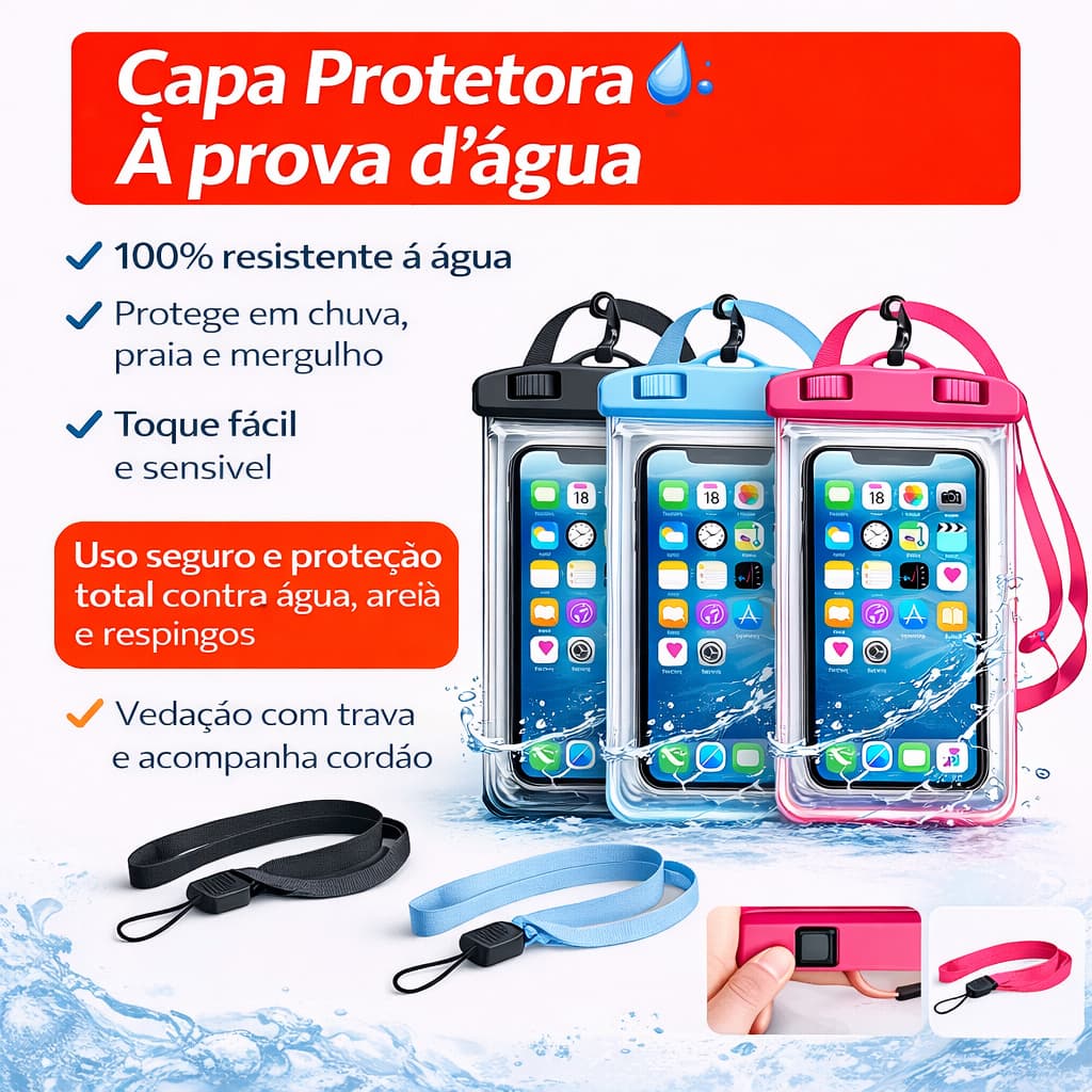 Capinha bag aquática celular a Prova D'água universal