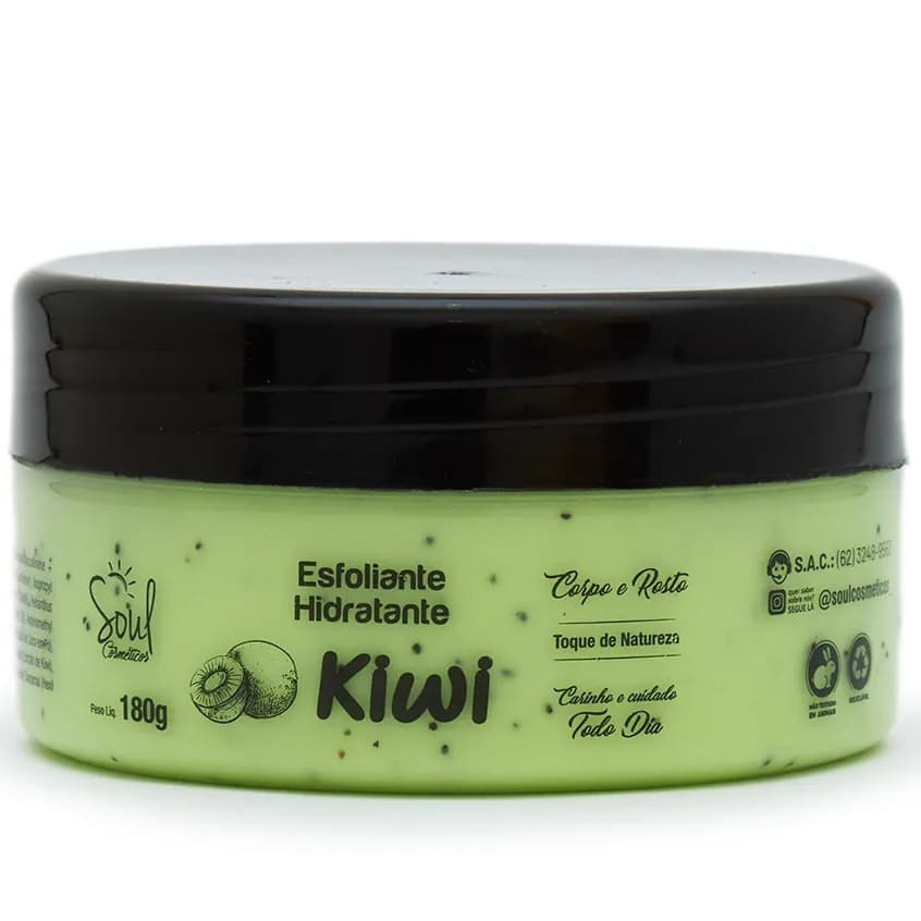Hidratante Esfoliante Corpo E Rosto 180g Fragrância Kiwi Soul