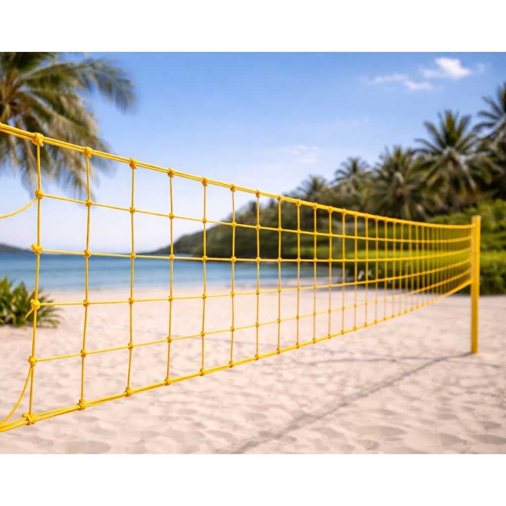 Rede de Vôlei 5mt amarela fio de Seda para Recreação