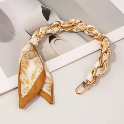 Alça de celular curta, artesanal e de alta qualidade, com trançado de correntes