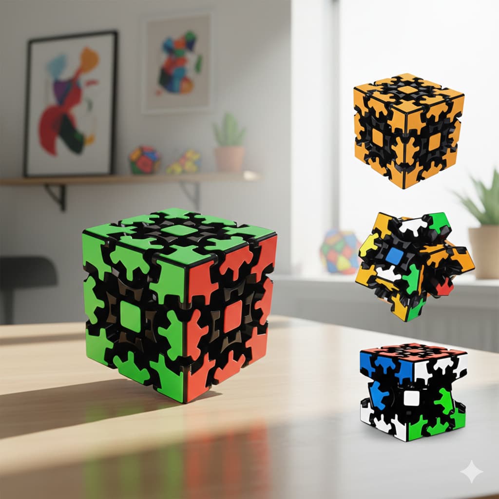 Gear Cube, Cubo mágico puzzle Quebra-Cabeça 3D Antiestresse Educativo Colorido Sensorial Brinquedo Criativo fidge