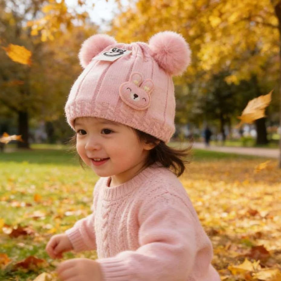 Gorro Infantil Bebê Pompom Inverno Malha Meninos Meninas Chapéu Quente para 0-3 Anos Baby