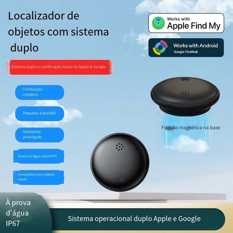 Novo rastreador GPS com sistema duplo para iOS e Android Dispositivo antirroubo certificado pela Google com compatibilid