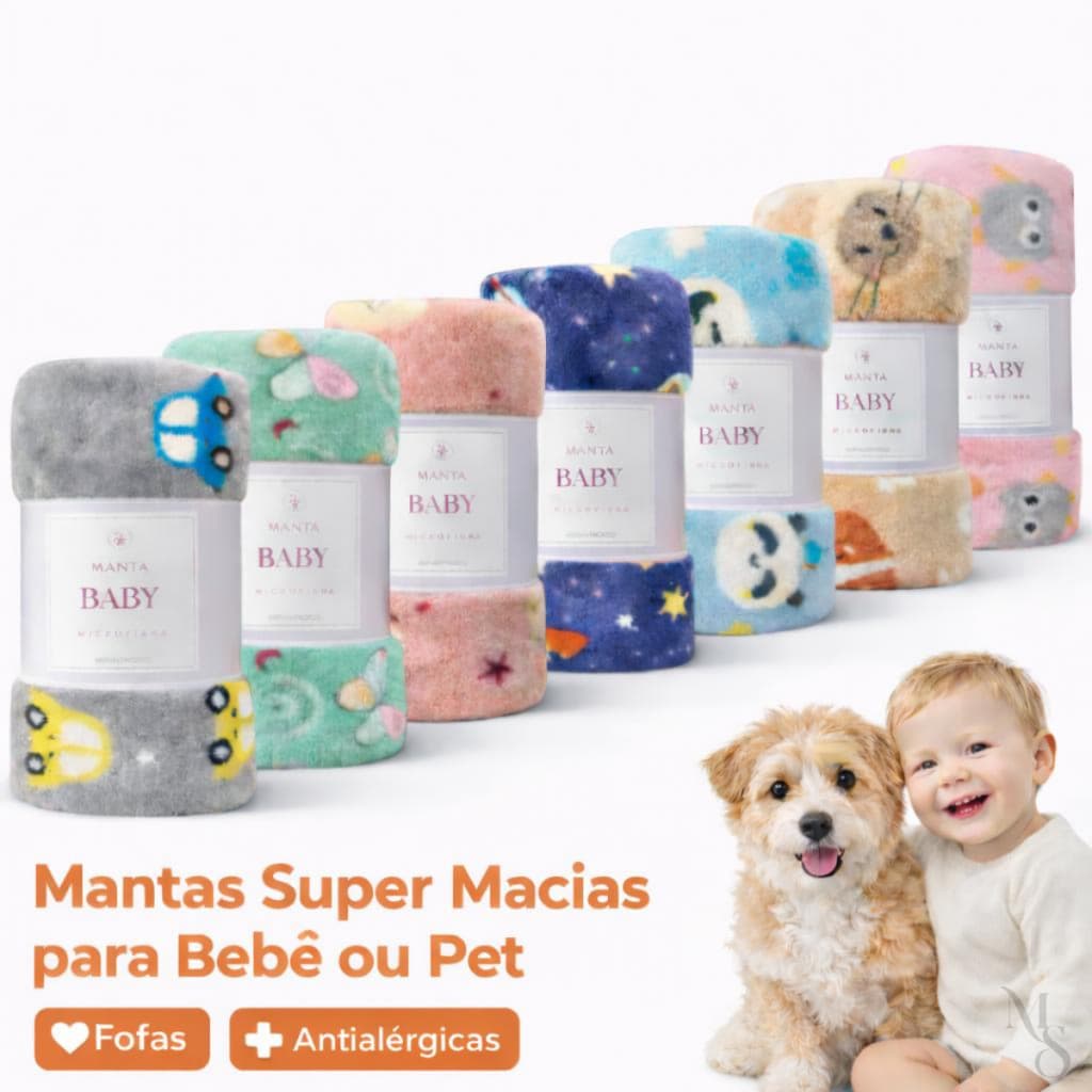 Cobertor Manta Bebê Mantinha Baby Menino Menina Pet Cachorro