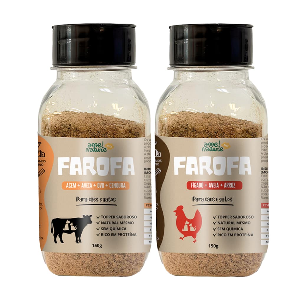 KIT Com 2 Saborizantes Pet 100% Natural para Cachorro e gato Sabor Carne Bovino e Figado Ame Nature
