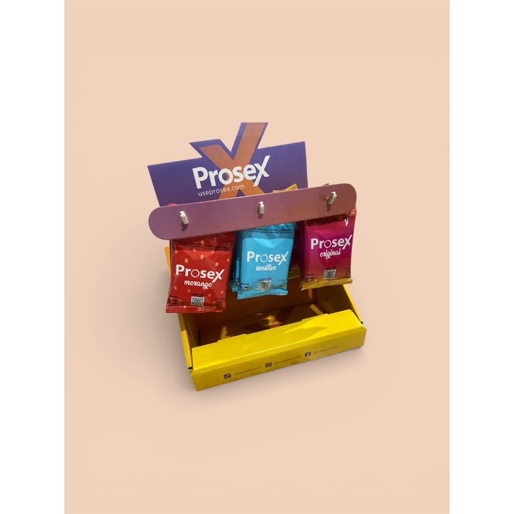 Display Prosex com 24 Unidades – Original, Sensitive e Morango