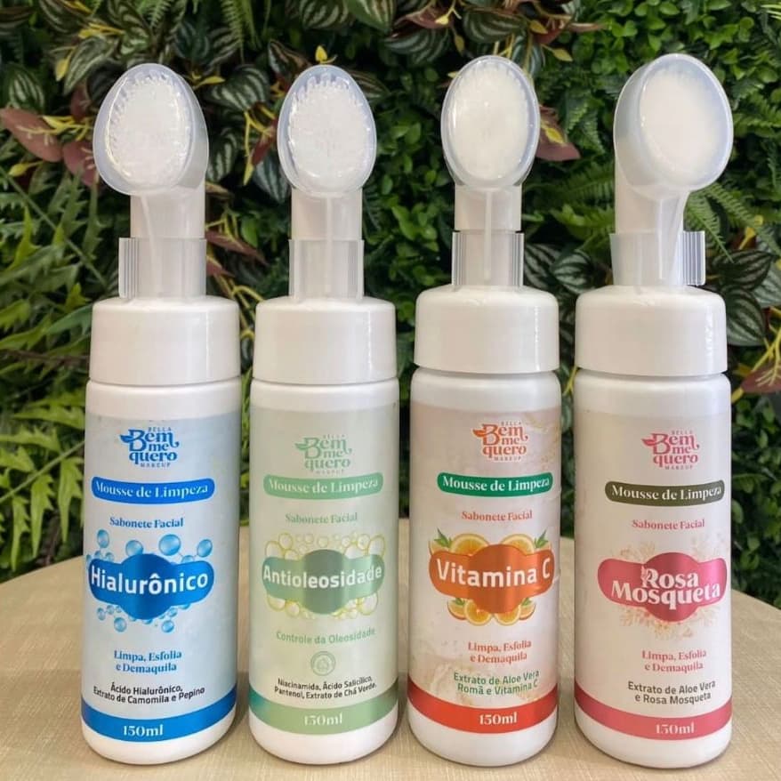 Sabonete Facial Com Aplicador Mousse de Limpeza facial Skincare Bella Bem Me Quero 150 ml