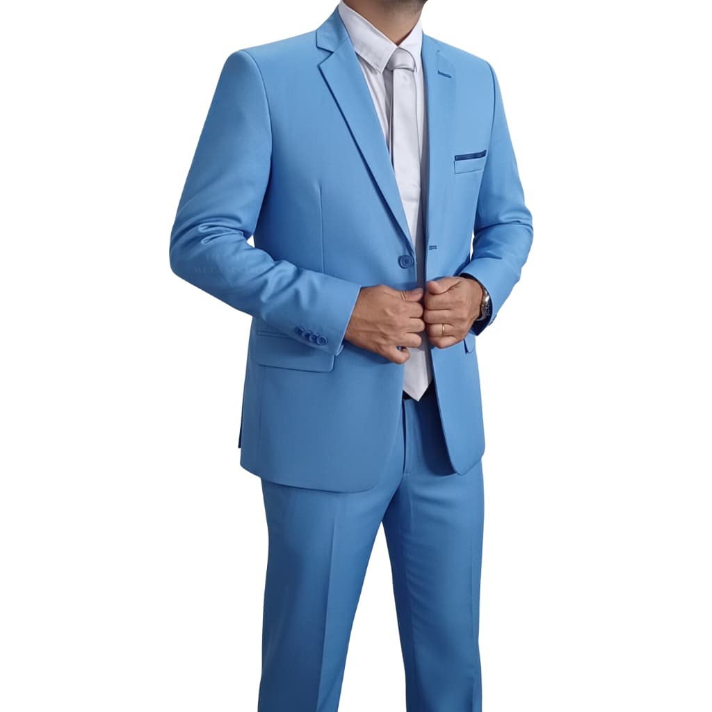 Terno Social Executivo De Luxo Masculino Slim Microfibra Gabardine Azul e Cores