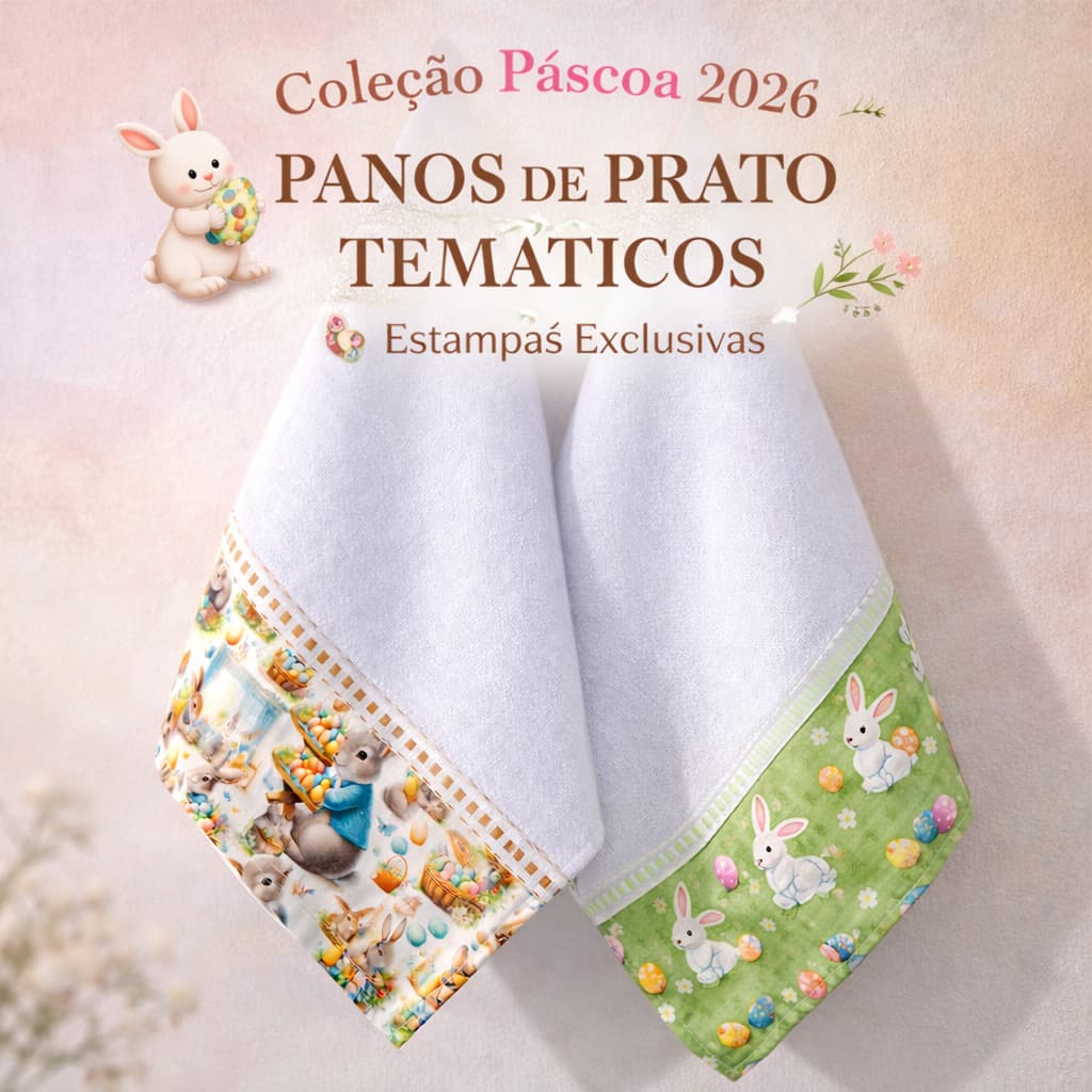 Panos De Prato Resistente Encorpado Tema Páscoa 5 Unid