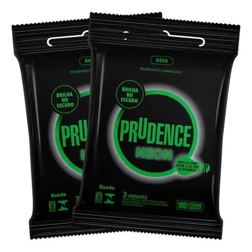 6 Preservativos Camisinhas Neon Brilha No Escuro Prudence