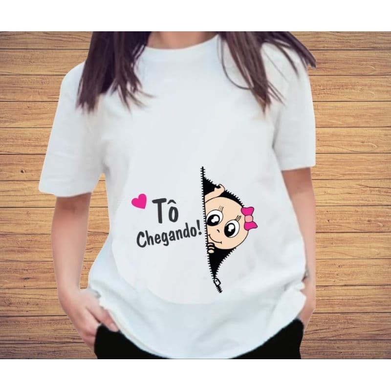 Camisa Gestante Tô Chegando - mamãe grávida