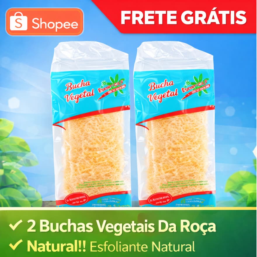 2 Buchas Vegetais Naturais SLIM – Esfoliação Corporal Sustentável