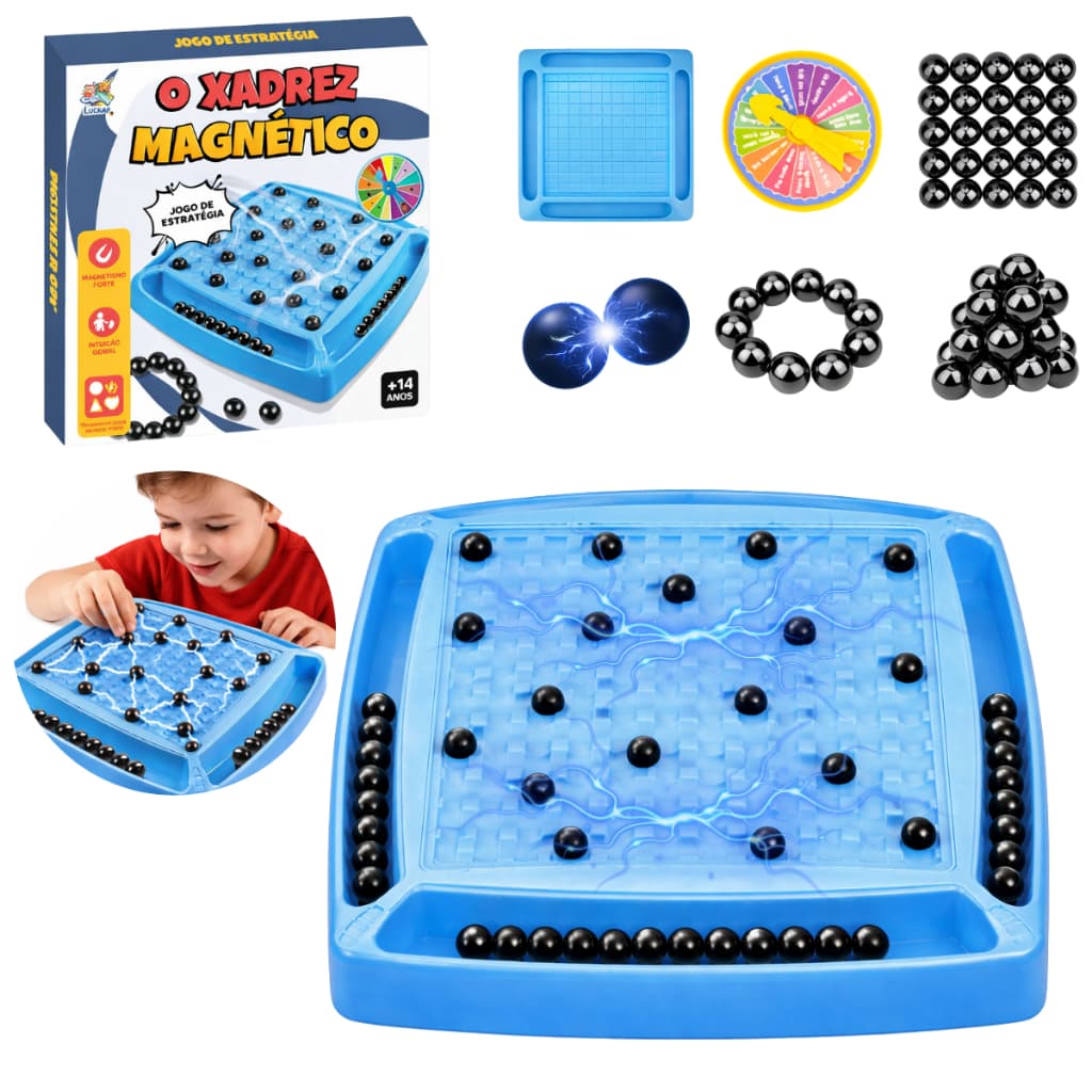 Jogo Xadrez Magnético Esferas Educacional Tabuleiro Infantil