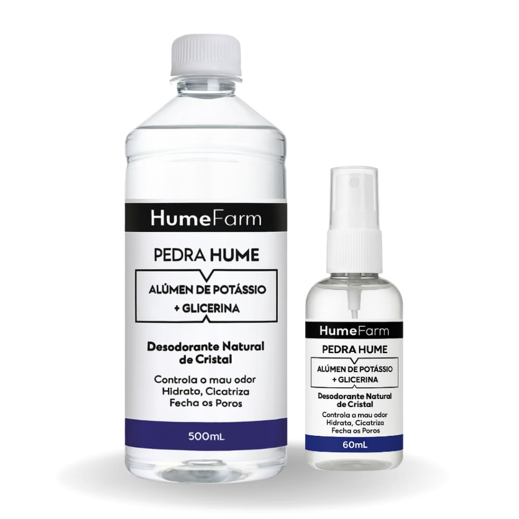 Kit Pedra Hume Líquida Com Glicerina 1 de 500ml + 1 de 60ml