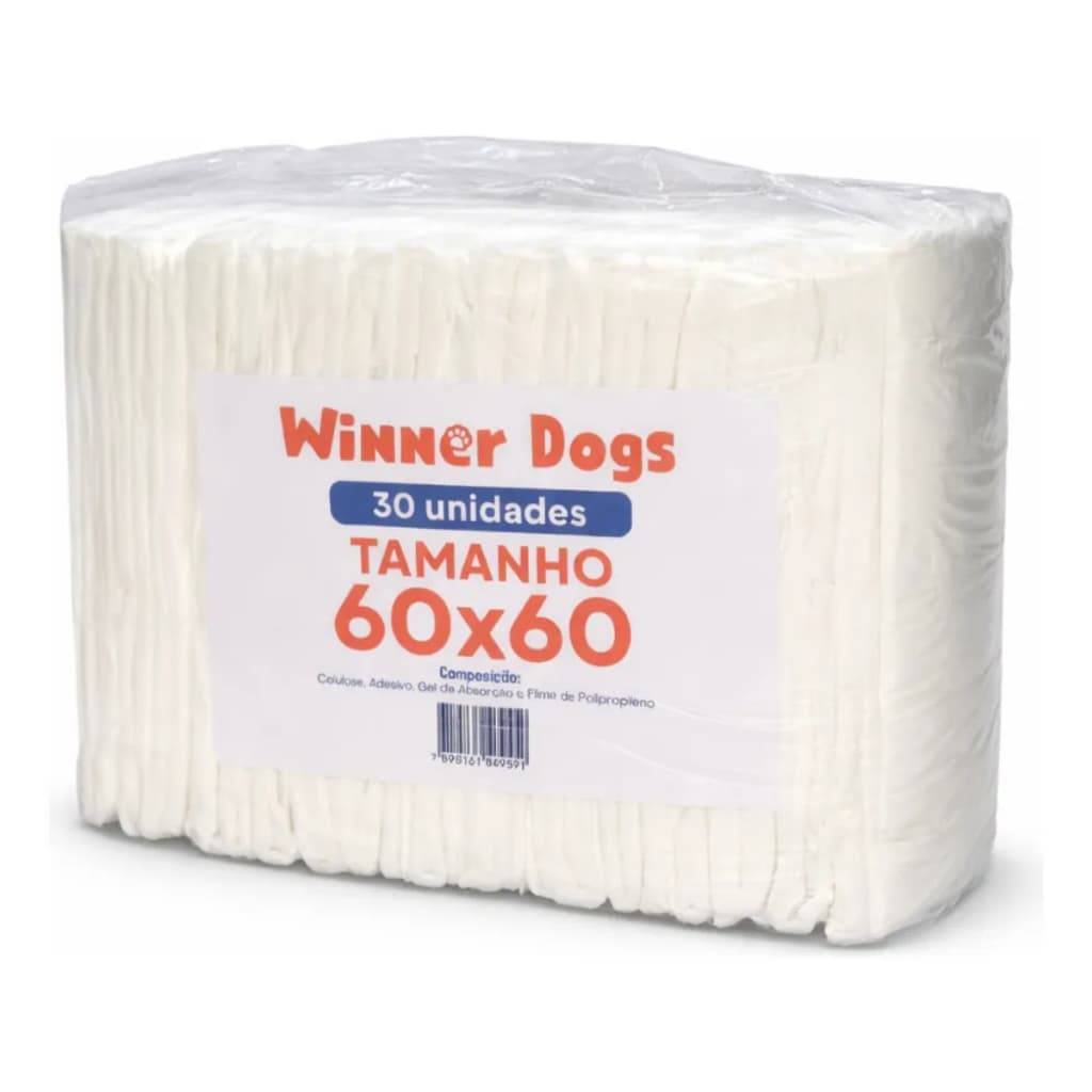 Tapete Higiênico Super Absorvente Cães 60 x 60cm Pacote Econômico 30 unidades