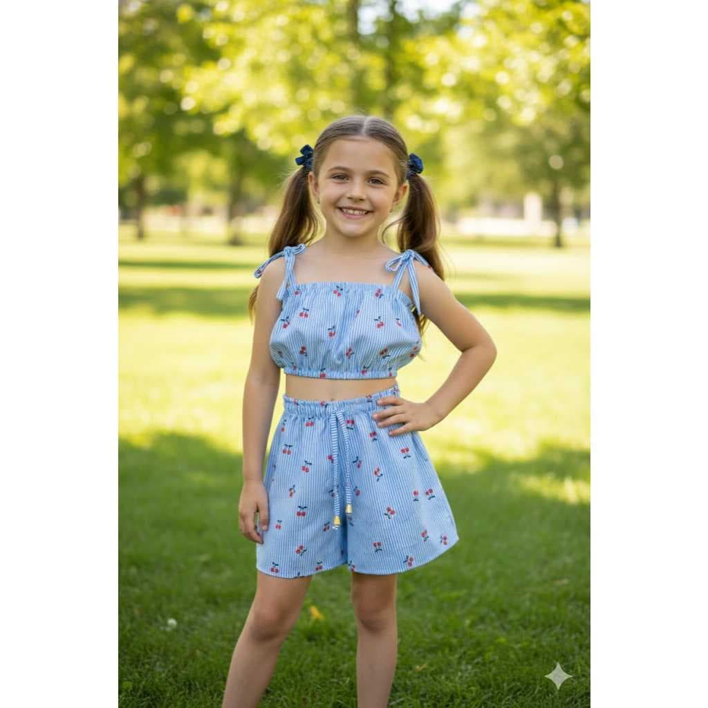 Conjunto cereja, infantil, cropped