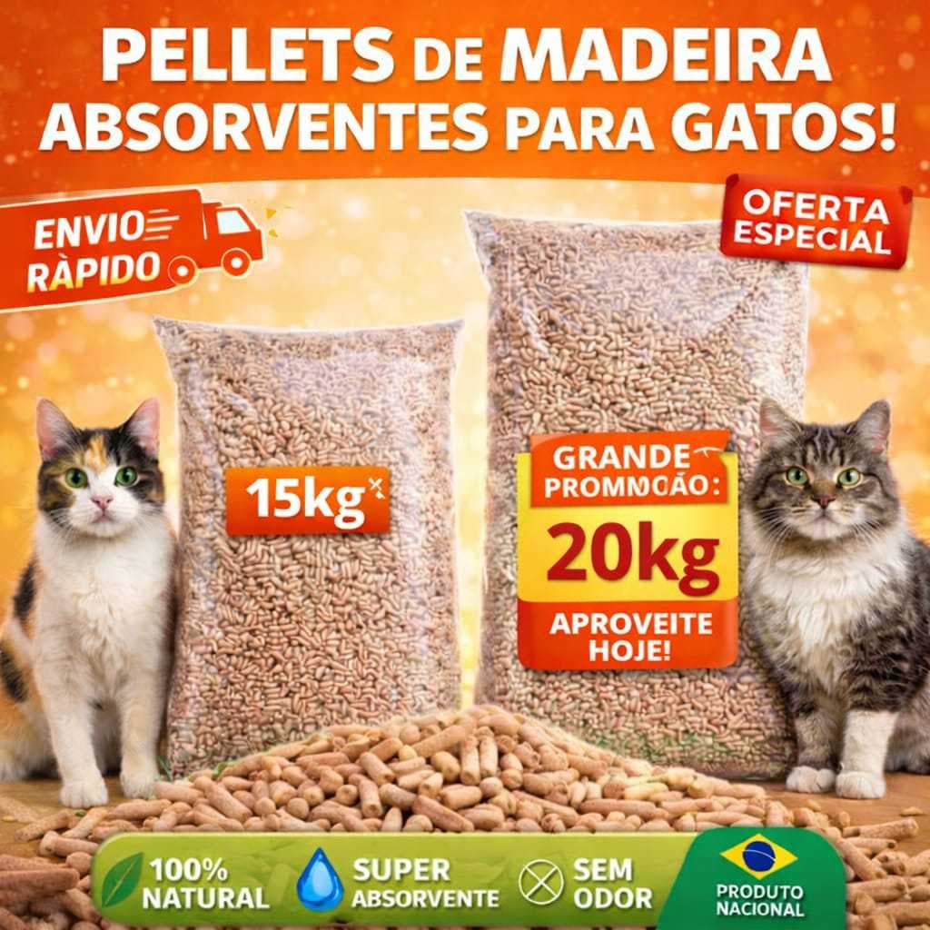Granulado Higiênico para Gatos e Roedores Pellets de Madeira Biodegradável