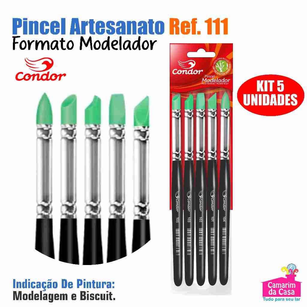 kit de Pincel Modelador Condor para Artesanato e Biscuit Pinceis Artísticos para Efeitos Especiais