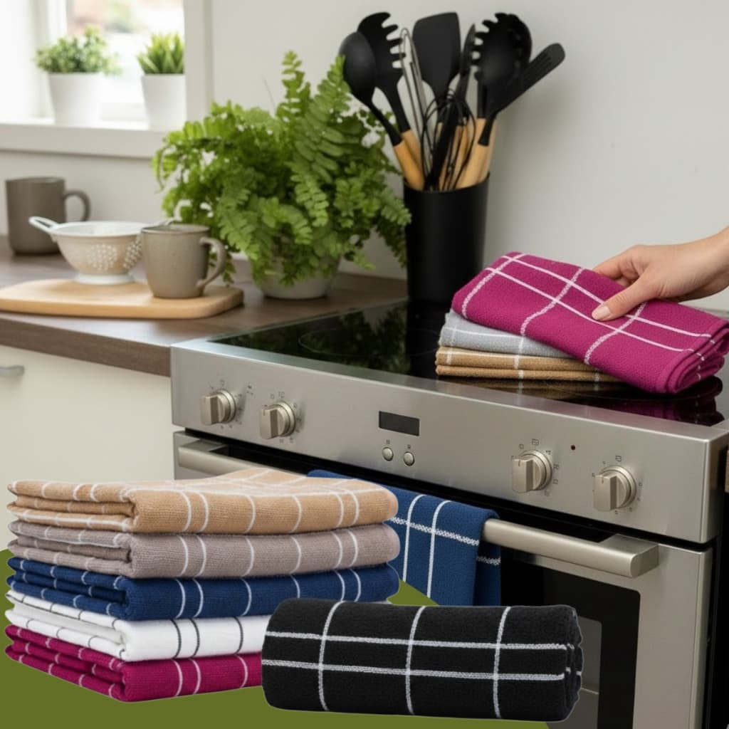 Kit Pano Prato Copa Atoalhado Xadrez 100% Algodão Felpudo Colorido Premium Listrado 3 6 9 Unidade