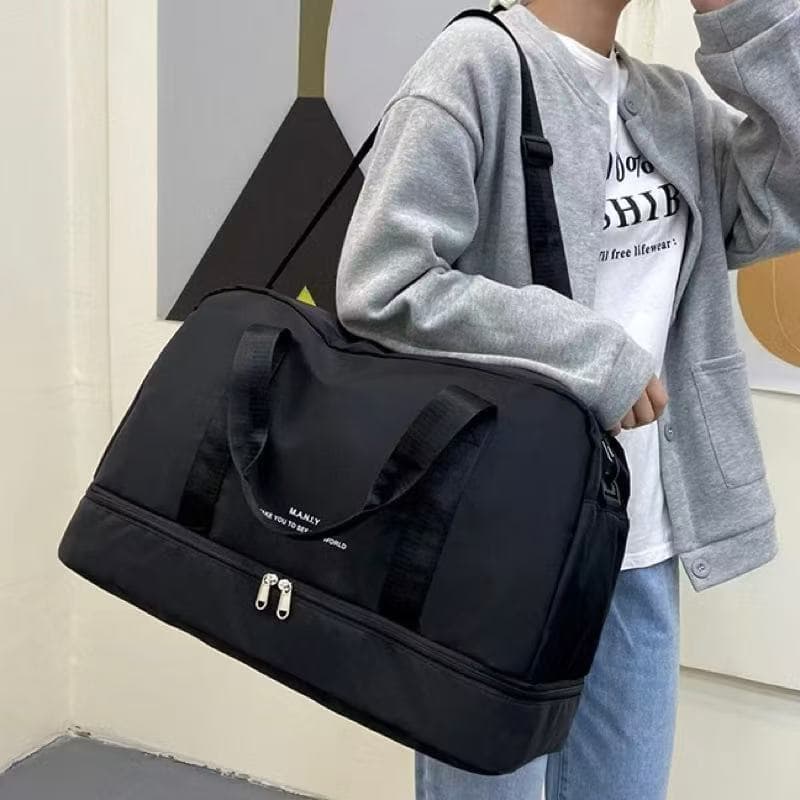 Bolsa Esportiva de Viagem com Compartimento Duplo e Ampla Capacidade Interna