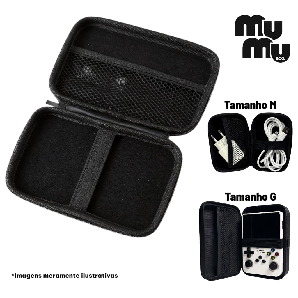 Estojo Case Organizador De Couro Sintético Capa para Organizar Acessórios/Fone e outros