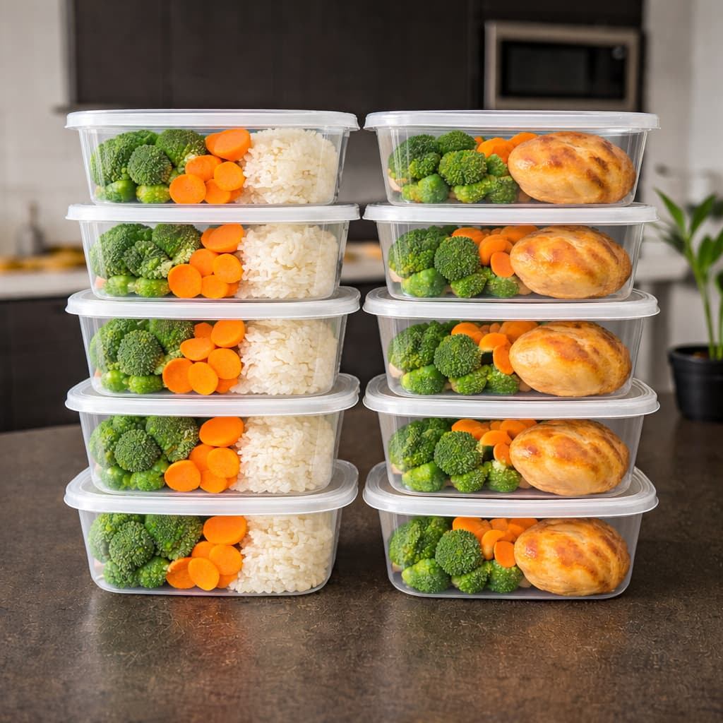 Potes Marmitas 1.000ml 1kg Vasilhas transparentes BPA FREE reutilizável Kit com 10/8/6/4/2/1 cozinha microondas