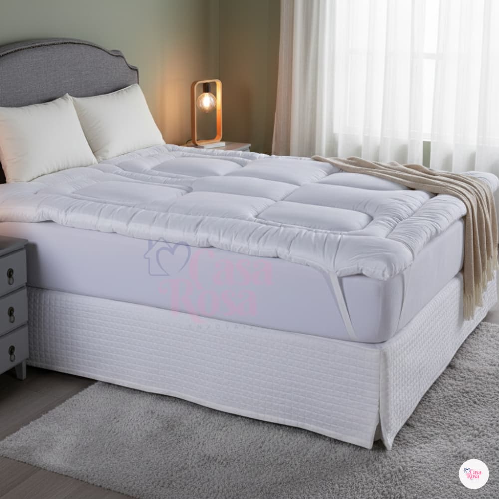 Pillow Top Protetor de colchão Estilo Hotel 5 Estrelas Casal e Queen — Extra Macio | Renova Colchão | Conforto Premium