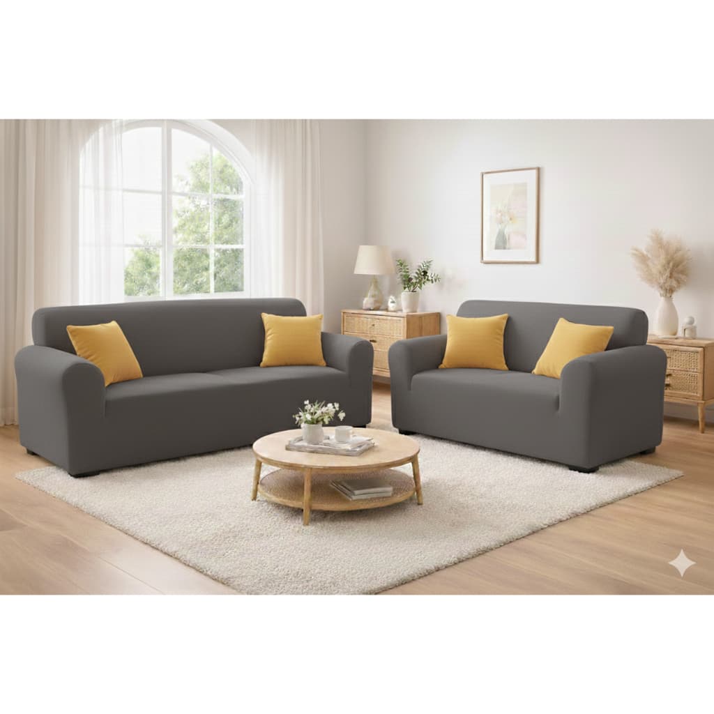 Kit Capa De Sofá Agarradinha Malha Gel  2 E 3 Lugares Grossa Protetor Caladinha Gato Cachorro